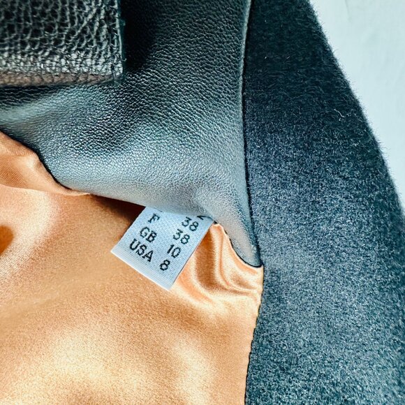 LIKE NEW JEAN PAUL GAULTIER FEMME VIRGIN WOOL LEATHER CUT OUT EVENING JACKET - Picture 10 of 12